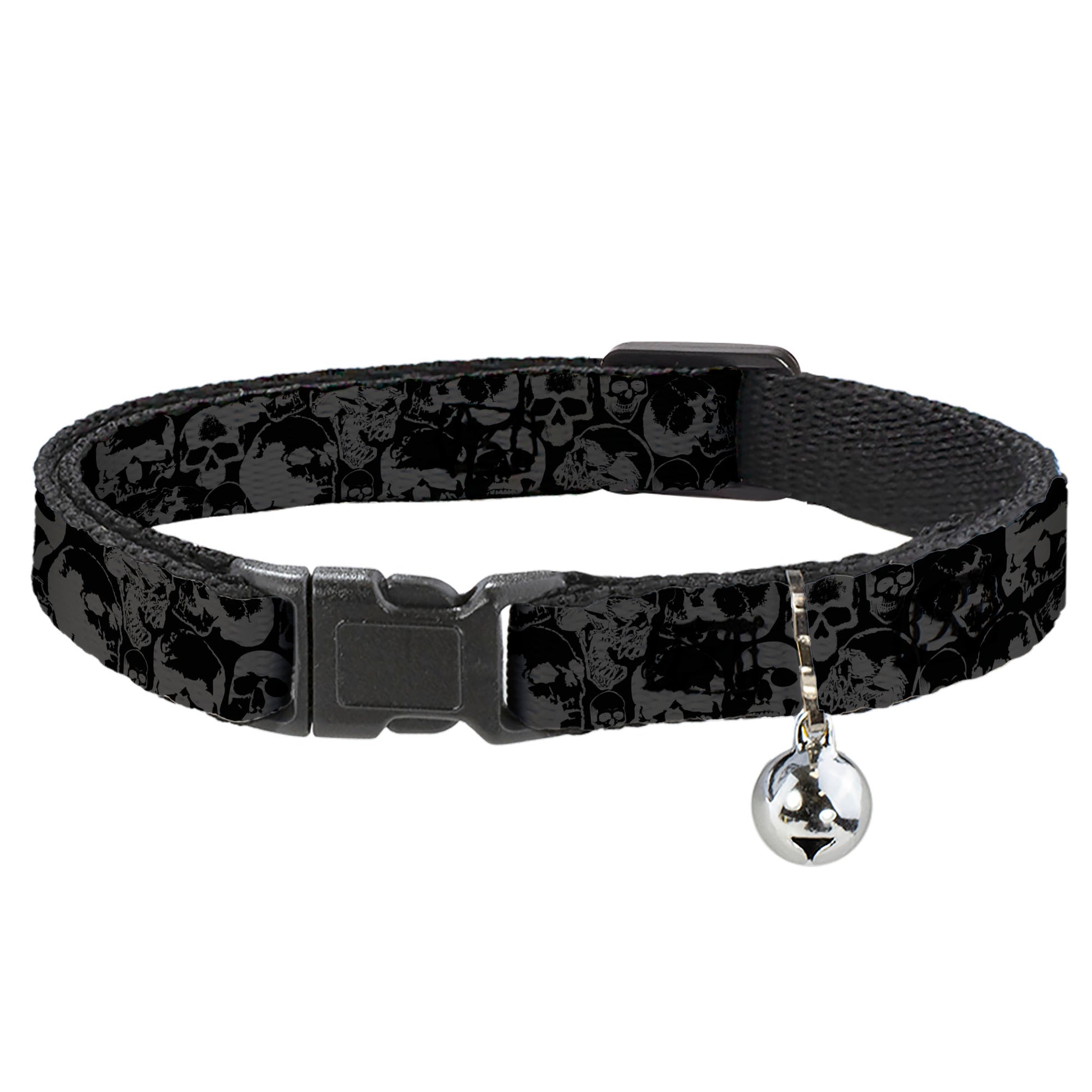 Cat Collar Breakaway - Skull Pile Black Gray Breakaway Cat Collars Buckle-Down