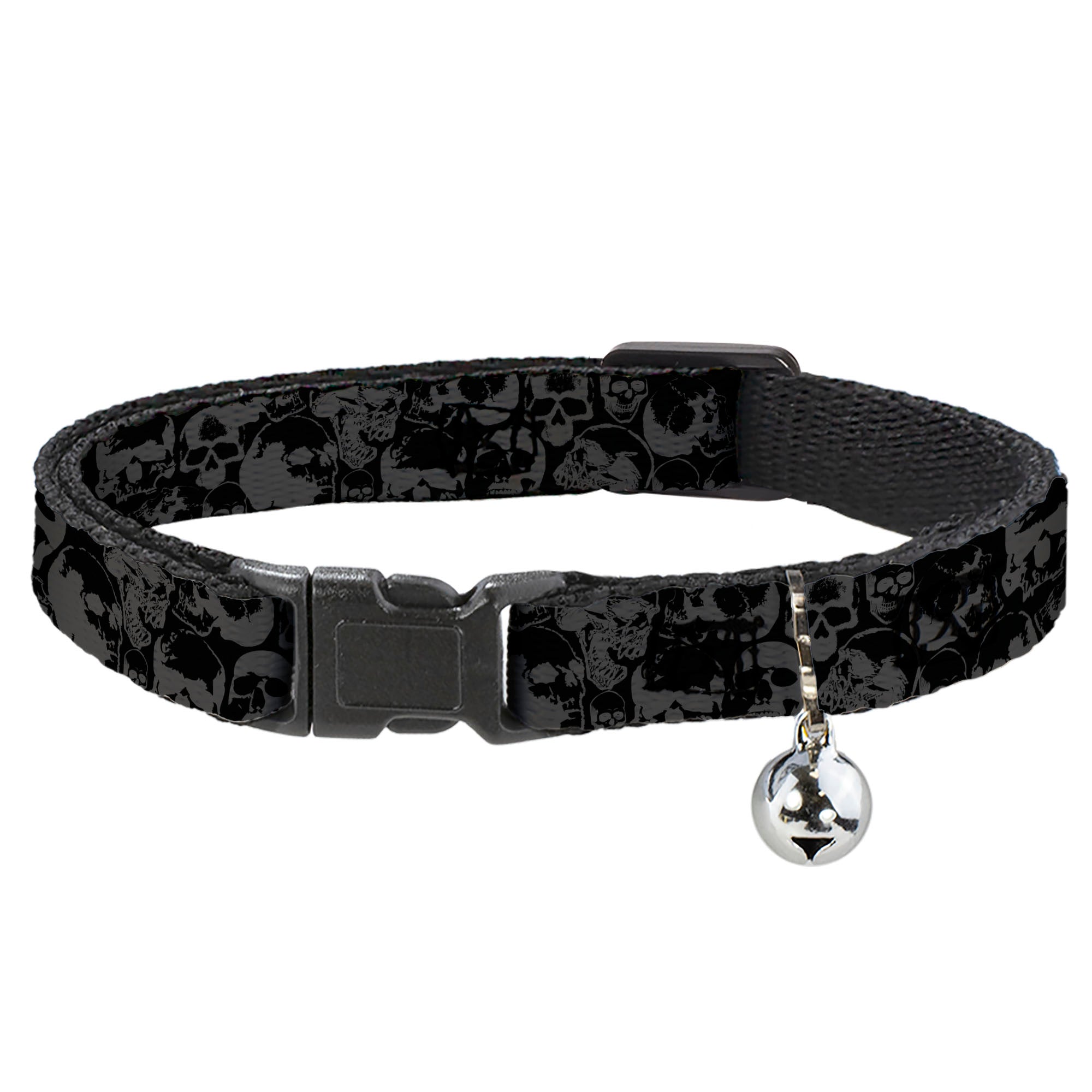 Cat Collar Breakaway - Skull Pile Black Gray Breakaway Cat Collars Buckle-Down