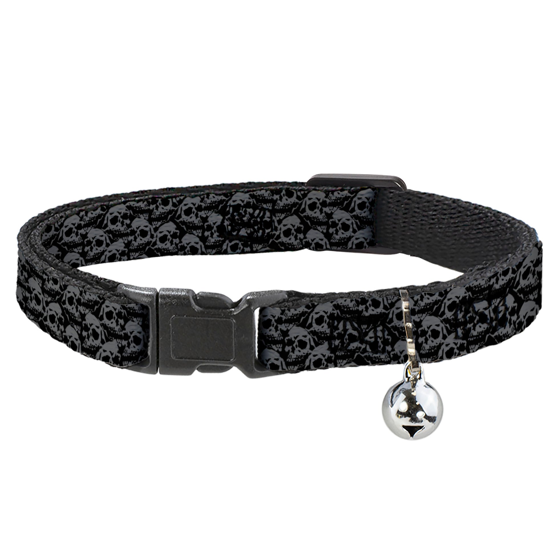 Cat Collar Breakaway - Skull Yard Black Gray Breakaway Cat Collars Buckle-Down