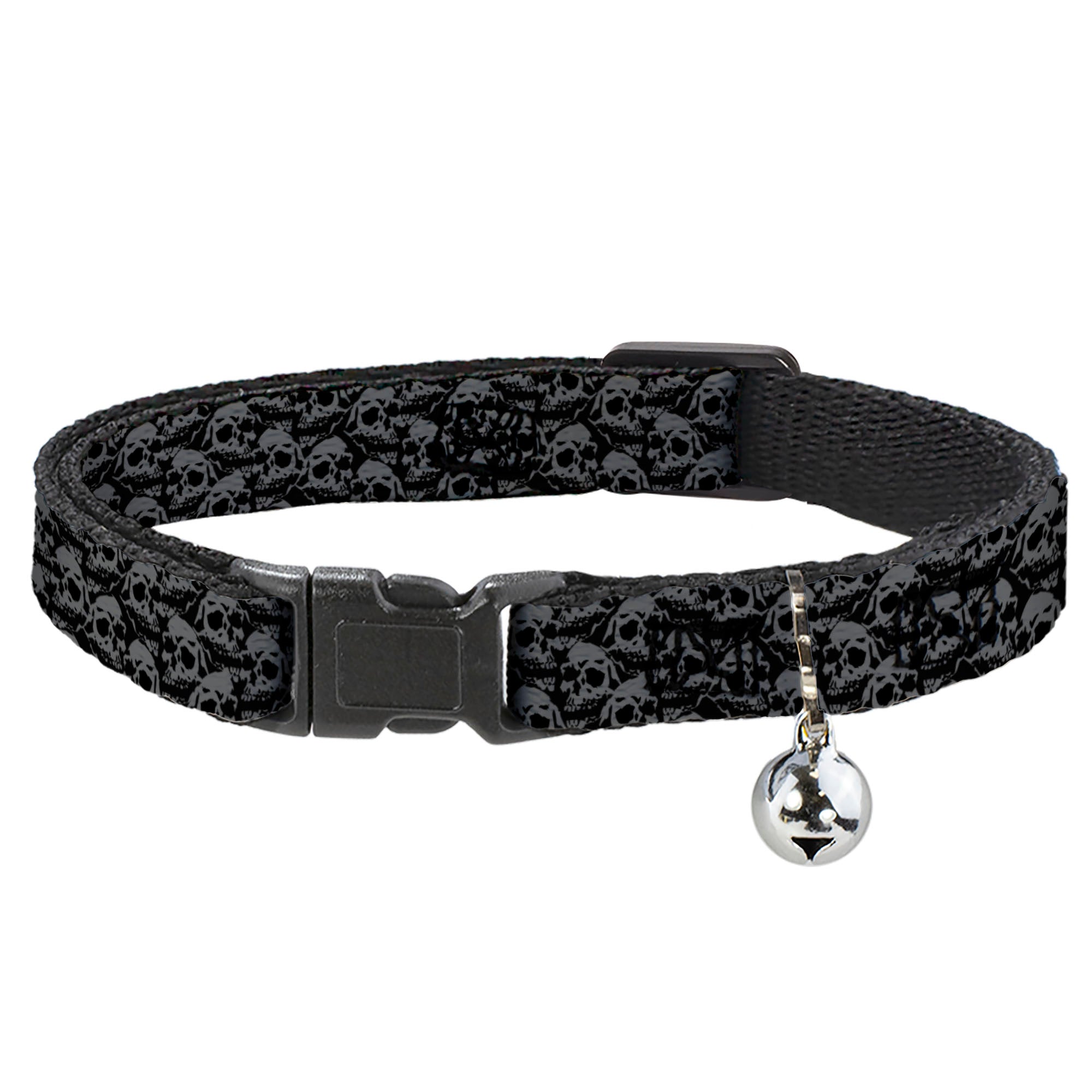 Cat Collar Breakaway - Skull Yard Black Gray Breakaway Cat Collars Buckle-Down