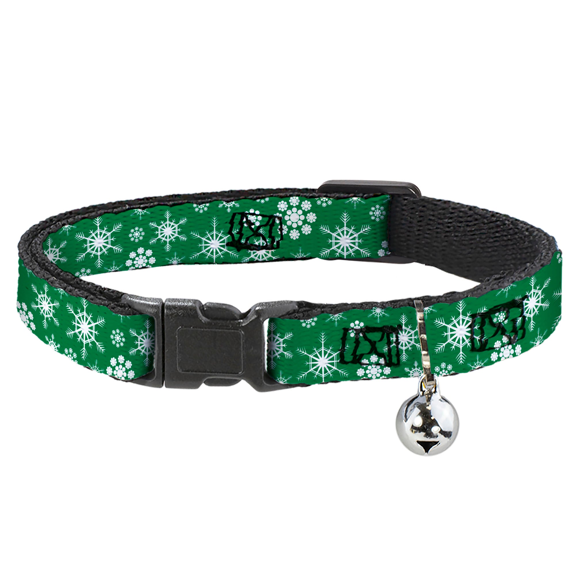 Cat Collar Breakaway - Snowflakes Green White Breakaway Cat Collars Buckle-Down
