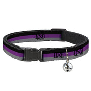 Cat Collar Breakaway - Stripes Black Purple Gray Breakaway Cat Collars Buckle-Down