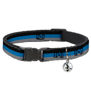 Cat Collar Breakaway - Stripes Black Turquoise Gray Breakaway Cat Collars Buckle-Down