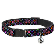Cat Collar Breakaway - Skull & Fleur-de-Lis Black Multi Color Breakaway Cat Collars Buckle-Down