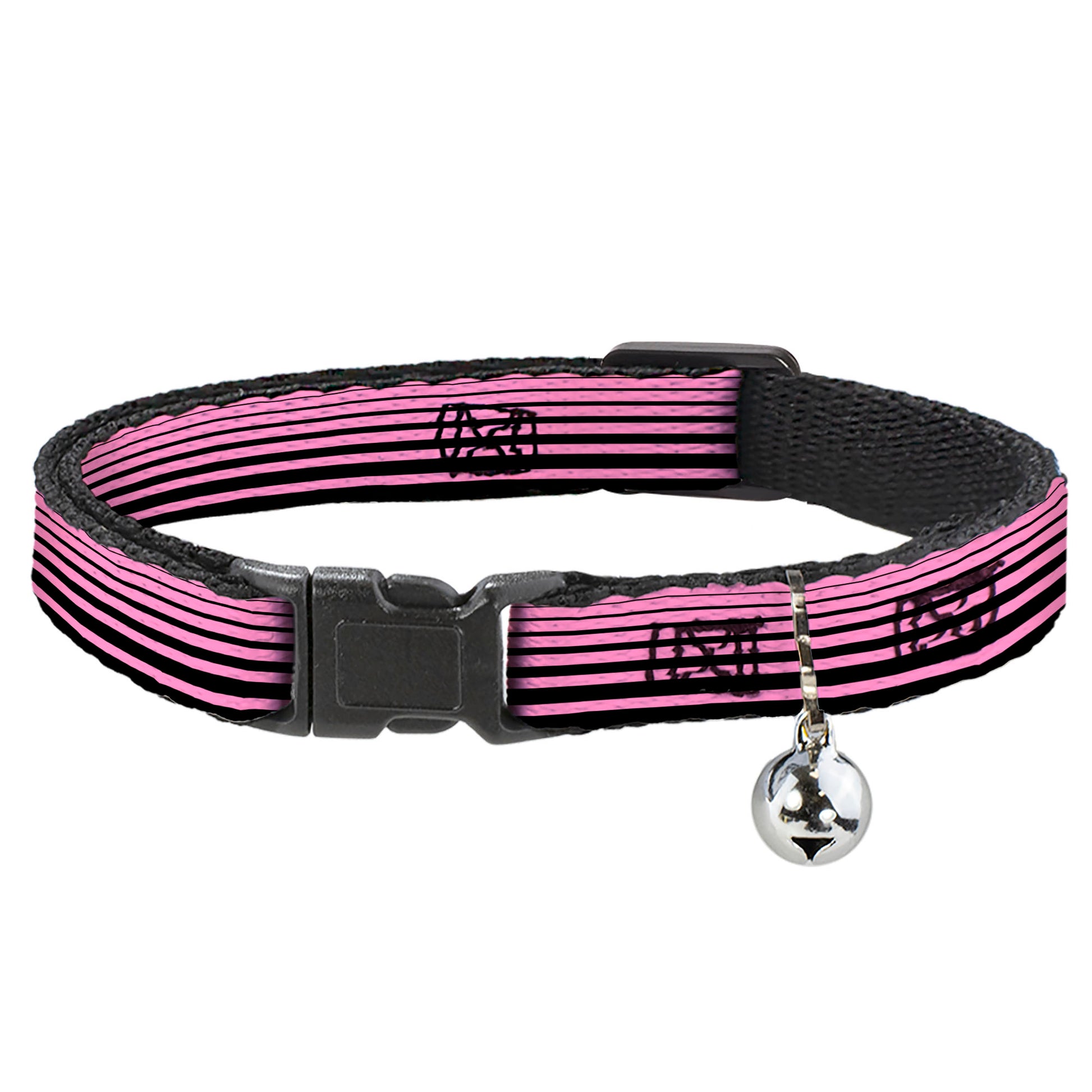 Cat Collar Breakaway - Stripe Transition Black Pink Breakaway Cat Collars Buckle-Down