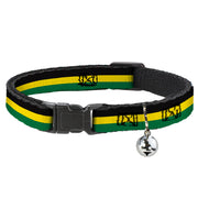 Cat Collar Breakaway - Stripes Black Yellow Green Breakaway Cat Collars Buckle-Down