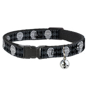 Cat Collar Breakaway - Skull Candy Black Gray White Breakaway Cat Collars Buckle-Down