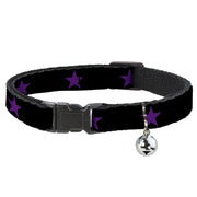 Cat Collar Breakaway - Star Black Purple Breakaway Cat Collars Buckle-Down