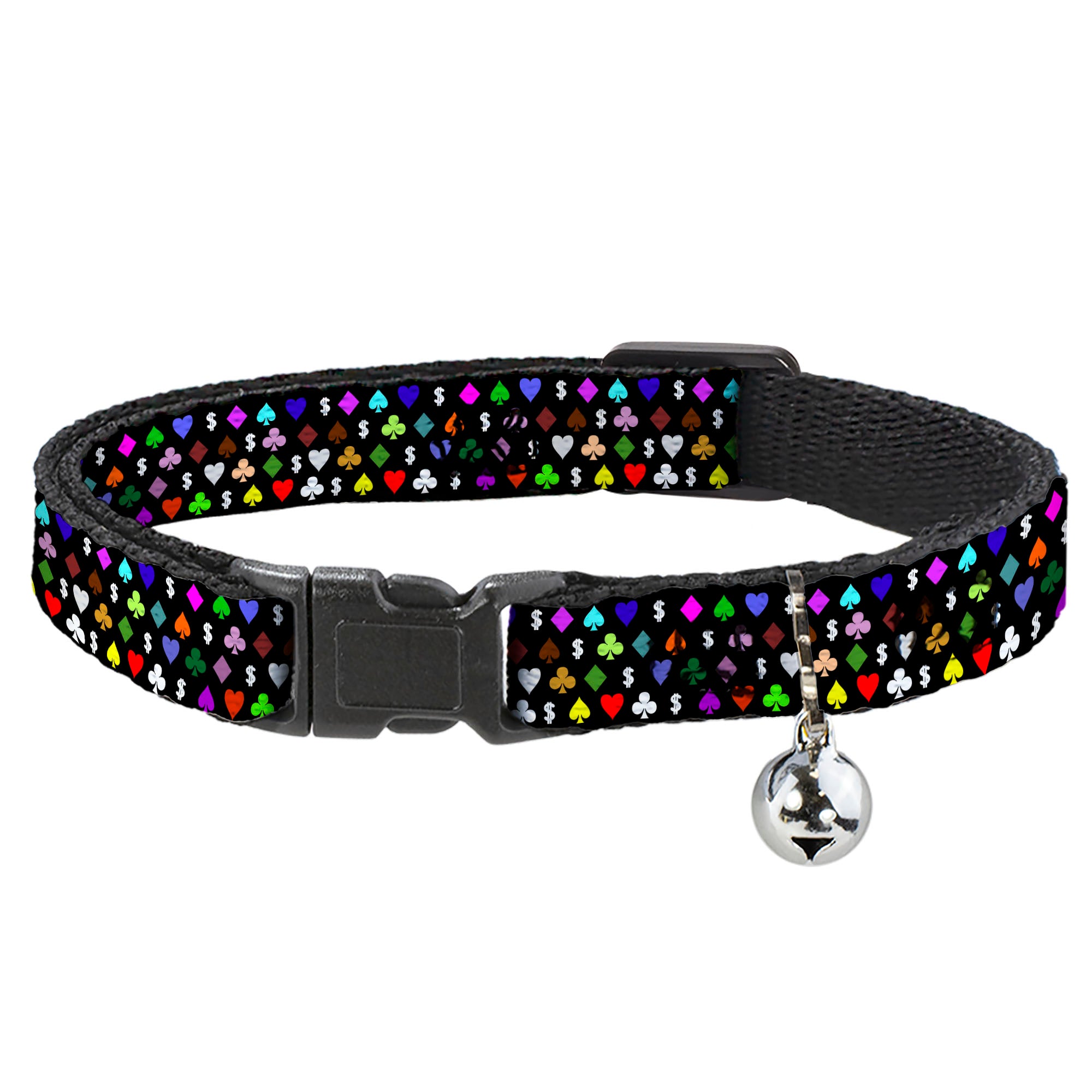 Cat Collar Breakaway - Suits $$$ Black Multi Color Breakaway Cat Collars Buckle-Down