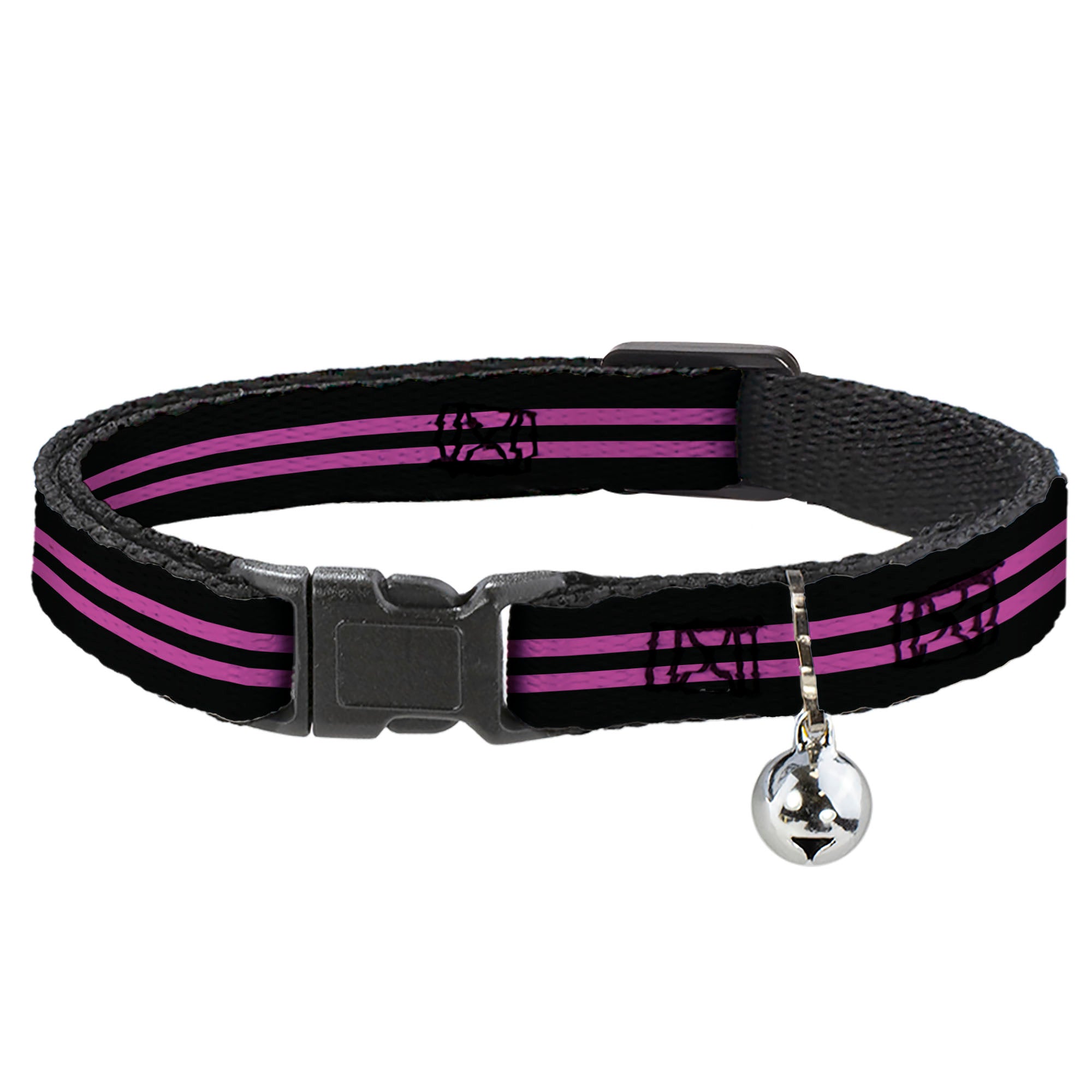 Cat Collar Breakaway - Stripe Black Pink Breakaway Cat Collars Buckle-Down