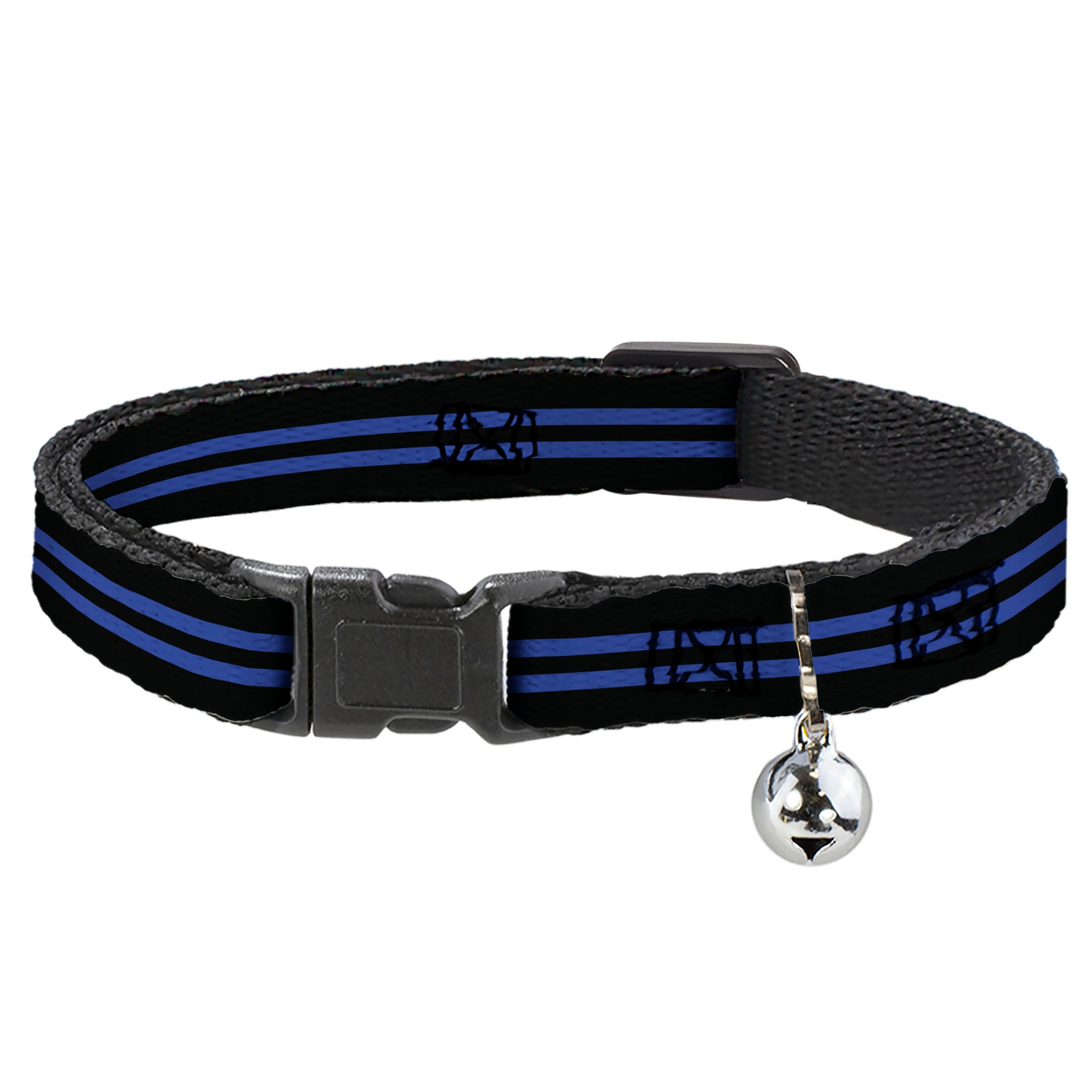 Cat Collar Breakaway - Stripe Black Blue Breakaway Cat Collars Buckle-Down