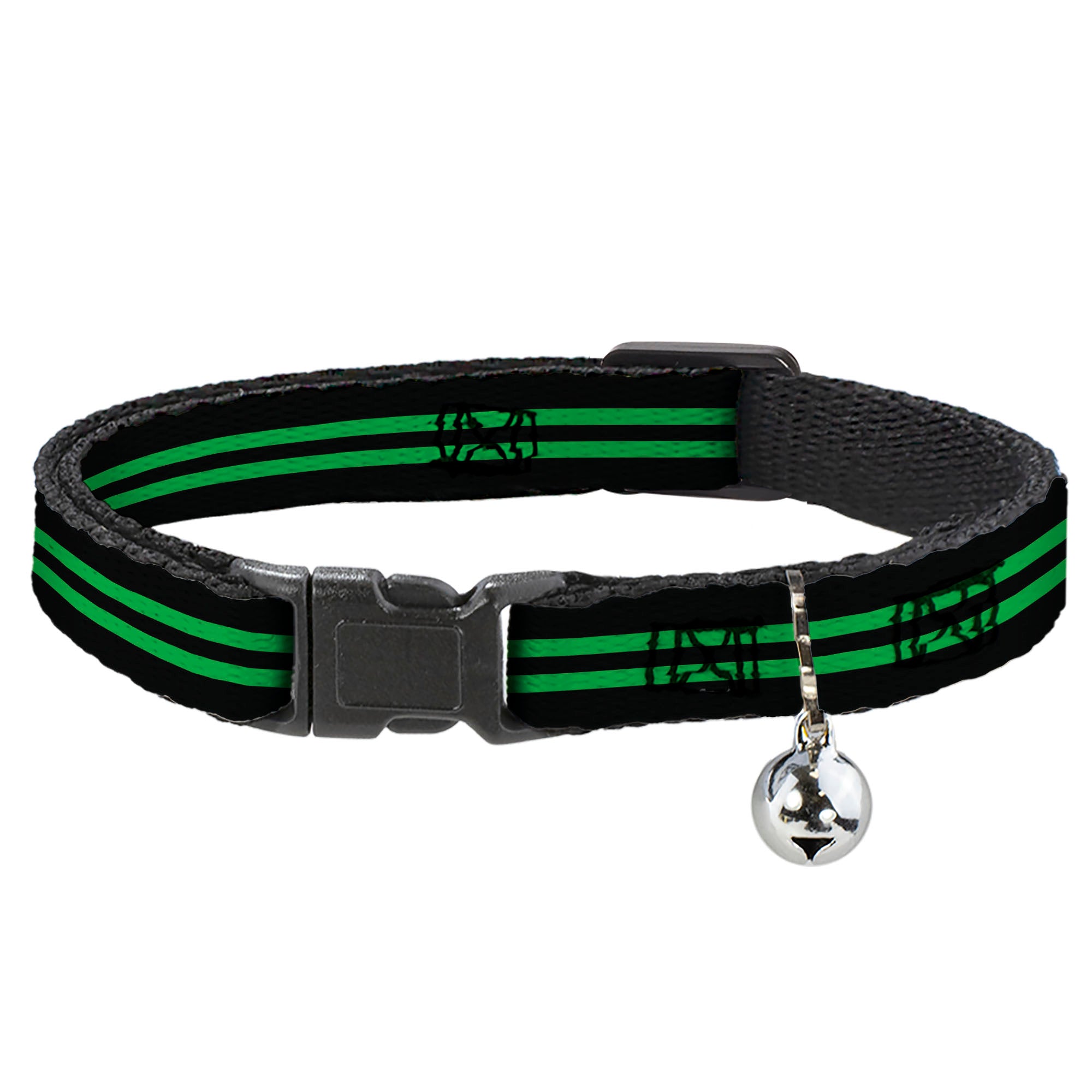 Cat Collar Breakaway - Stripe Black Green Breakaway Cat Collars Buckle-Down