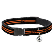 Cat Collar Breakaway - Stripe Black Orange Breakaway Cat Collars Buckle-Down