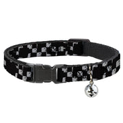 Cat Collar Breakaway - Scribble Checker Black White Breakaway Cat Collars Buckle-Down
