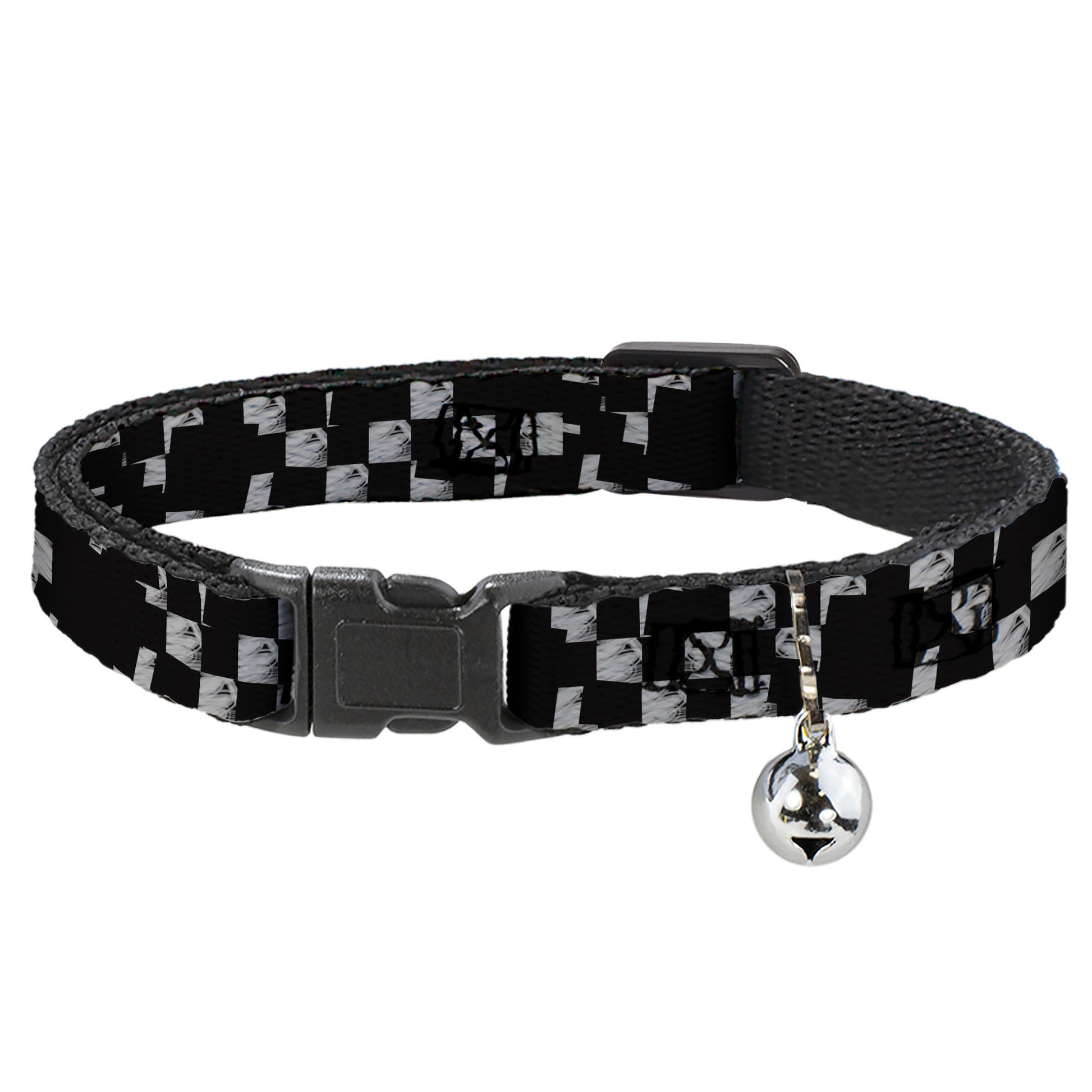 Cat Collar Breakaway - Scribble Checker Black White Breakaway Cat Collars Buckle-Down