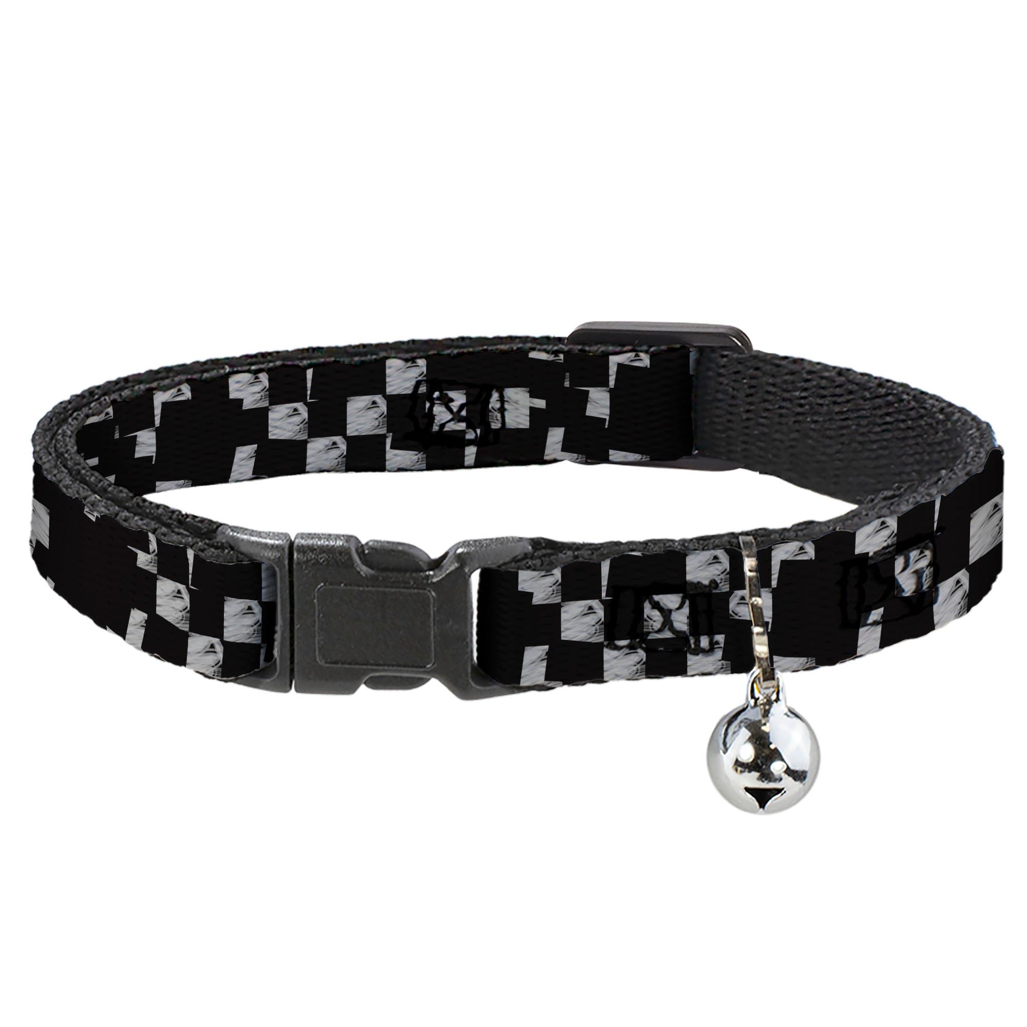 Cat Collar Breakaway - Scribble Checker Black White Breakaway Cat Collars Buckle-Down