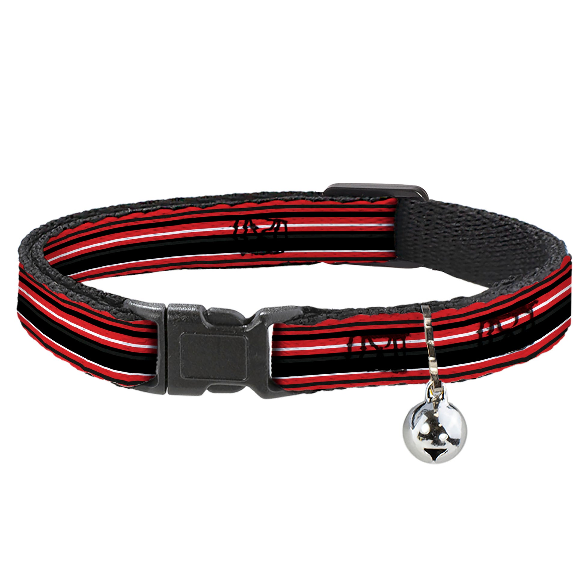 Cat Collar Breakaway - Stripes Red Black White Breakaway Cat Collars Buckle-Down