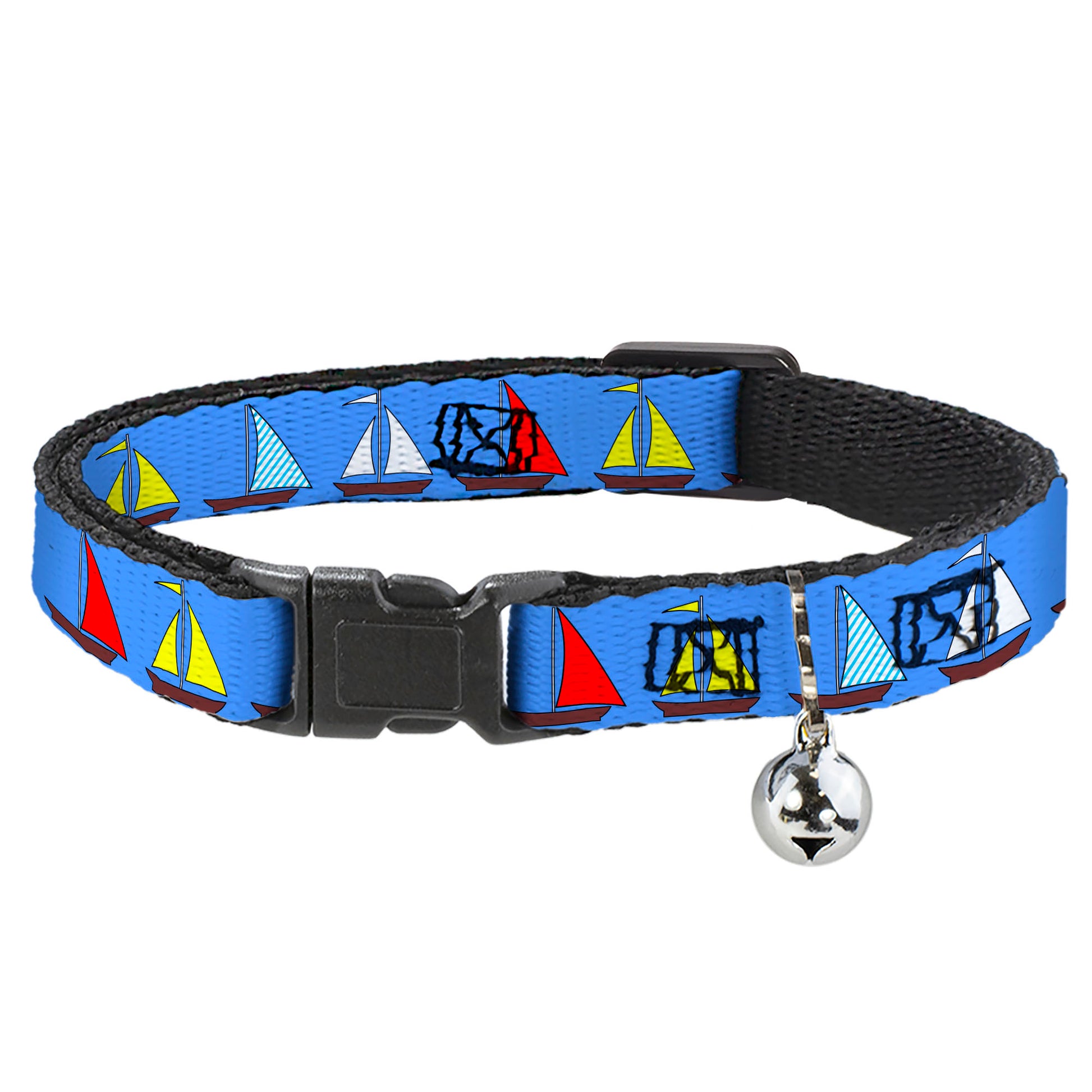 Cat Collar Breakaway - Sailboats Blue Breakaway Cat Collars Buckle-Down