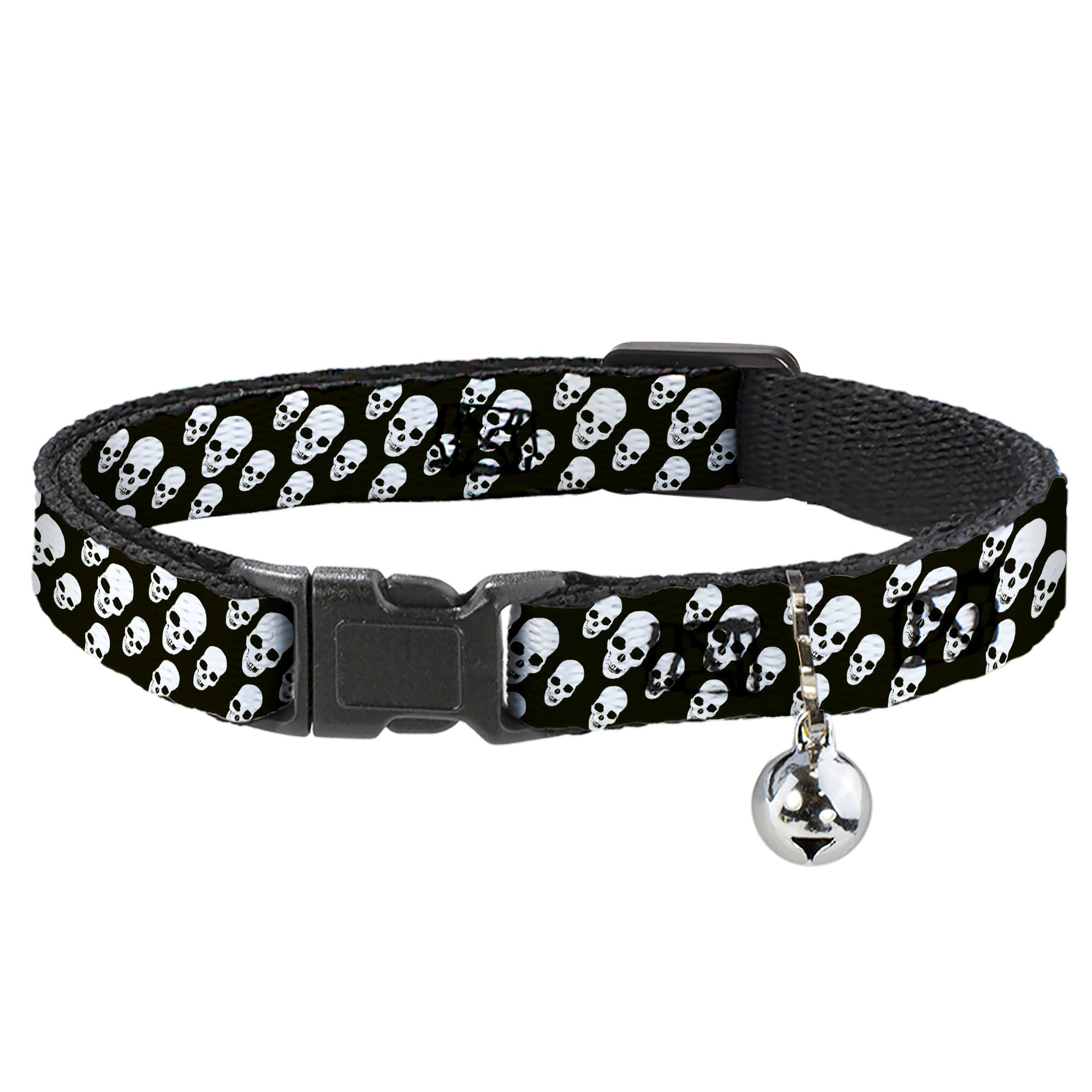 Cat Collar Breakaway - Tilted Skulls Black White Breakaway Cat Collars Buckle-Down