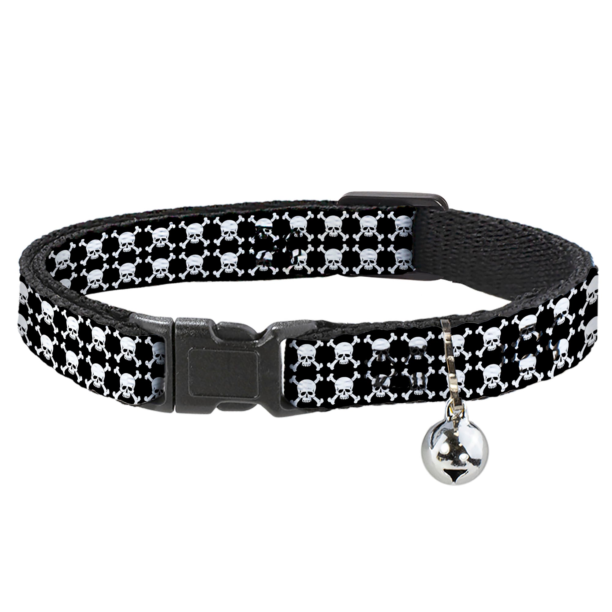 Cat Collar Breakaway - Top Skulls Black White Breakaway Cat Collars Buckle-Down