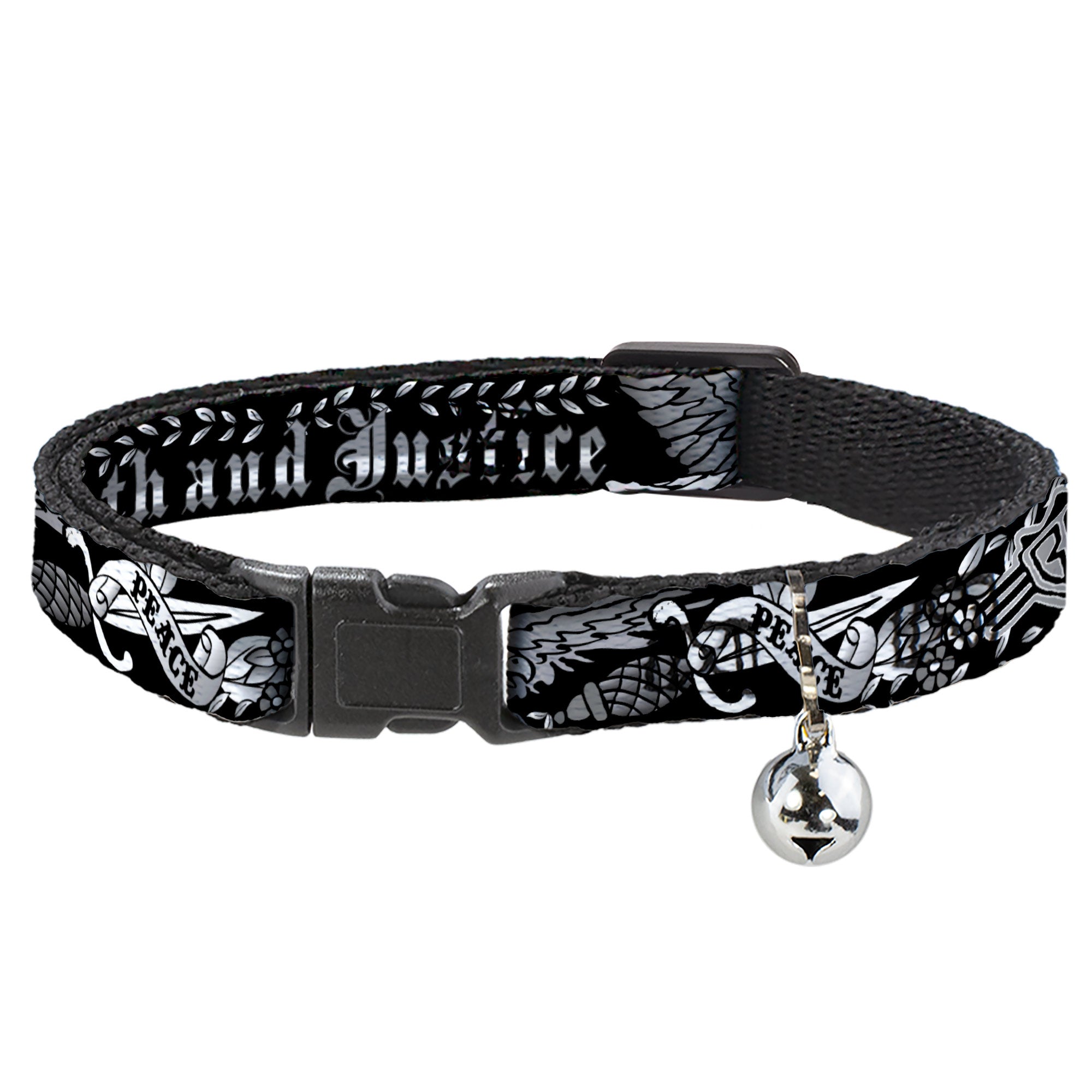 Cat Collar Breakaway - Truth and Justice Black White Breakaway Cat Collars Buckle-Down