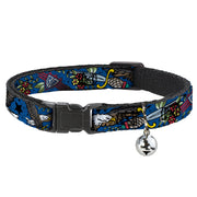 Cat Collar Breakaway - Truth and Justice CLOSE-UP Blue Breakaway Cat Collars Buckle-Down