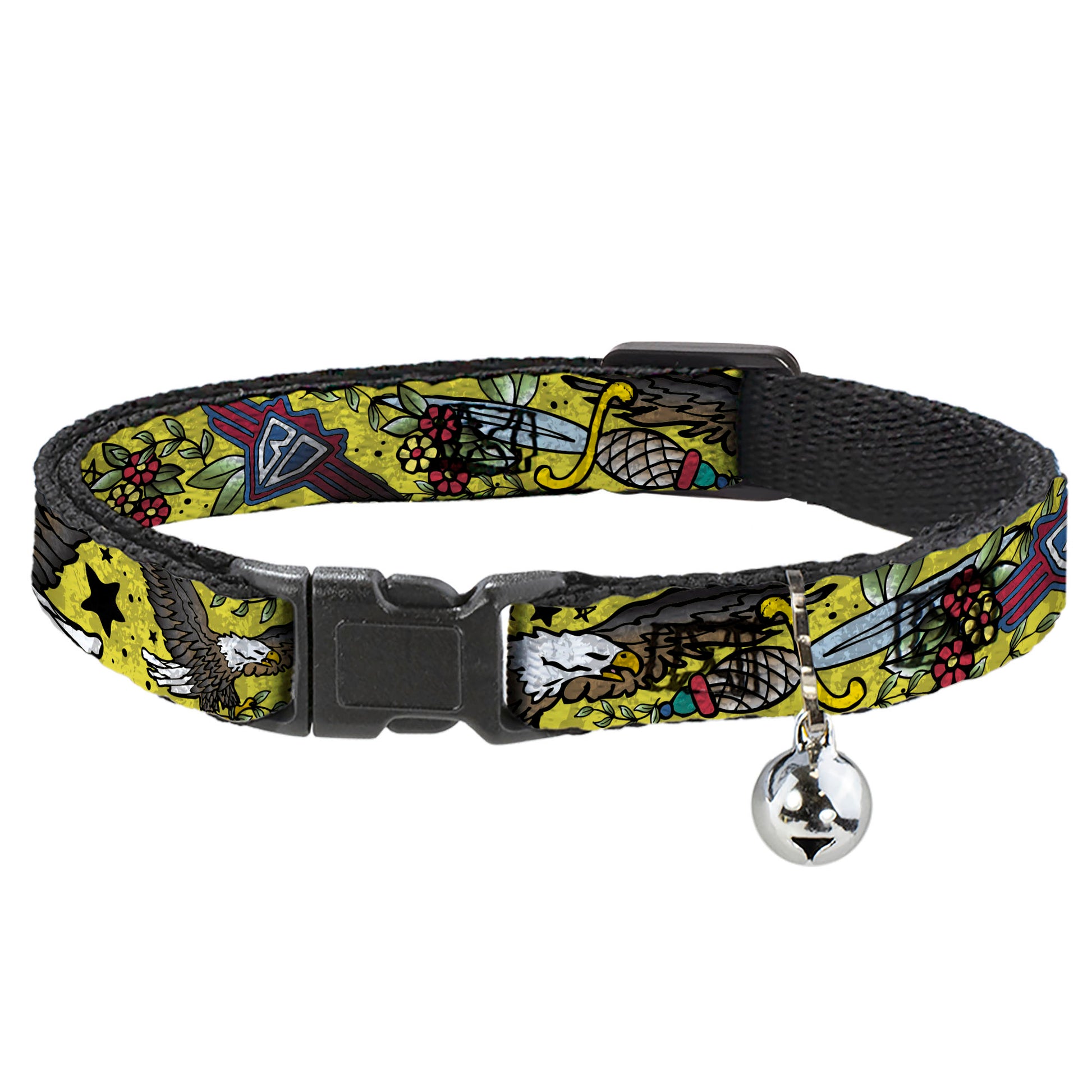 Cat Collar Breakaway - Truth and Justice CLOSE-UP Yellow Breakaway Cat Collars Buckle-Down