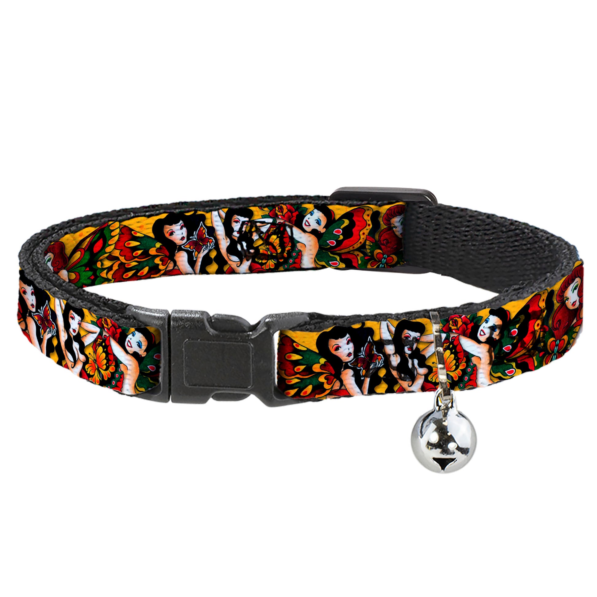 Cat Collar Breakaway - Tattoo Johnny-Butterfly Girl Breakaway Cat Collars Tattoo Johnny