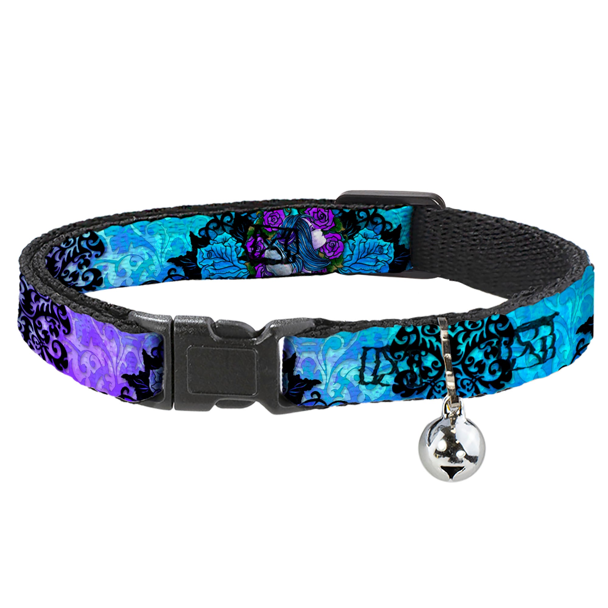 Cat Collar Breakaway - Tattoo Johnny-Fairy Blue Hair Breakaway Cat Collars Tattoo Johnny