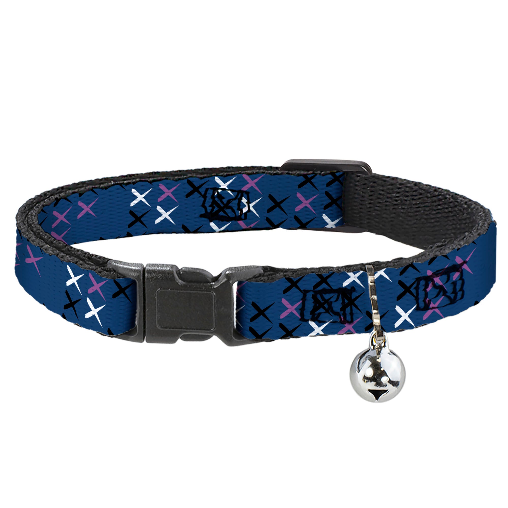Cat Collar Breakaway - Tread Plate Turquoise Fuchsia White Breakaway Cat Collars Buckle-Down