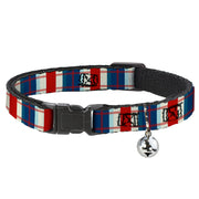 Cat Collar Breakaway - Tartan Plaid Khaki Blues Red Breakaway Cat Collars Buckle-Down