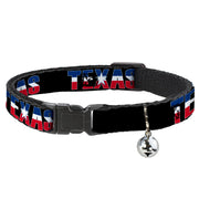 Cat Collar Breakaway - TEXAS w Star Black White Blue Red Breakaway Cat Collars Buckle-Down