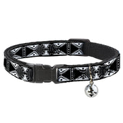 Cat Collar Breakaway - Tribal1 Black White Breakaway Cat Collars Buckle-Down