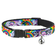 Cat Collar Breakaway - Unicorns in Rainbows w Sparkles Purple Breakaway Cat Collars Buckle-Down