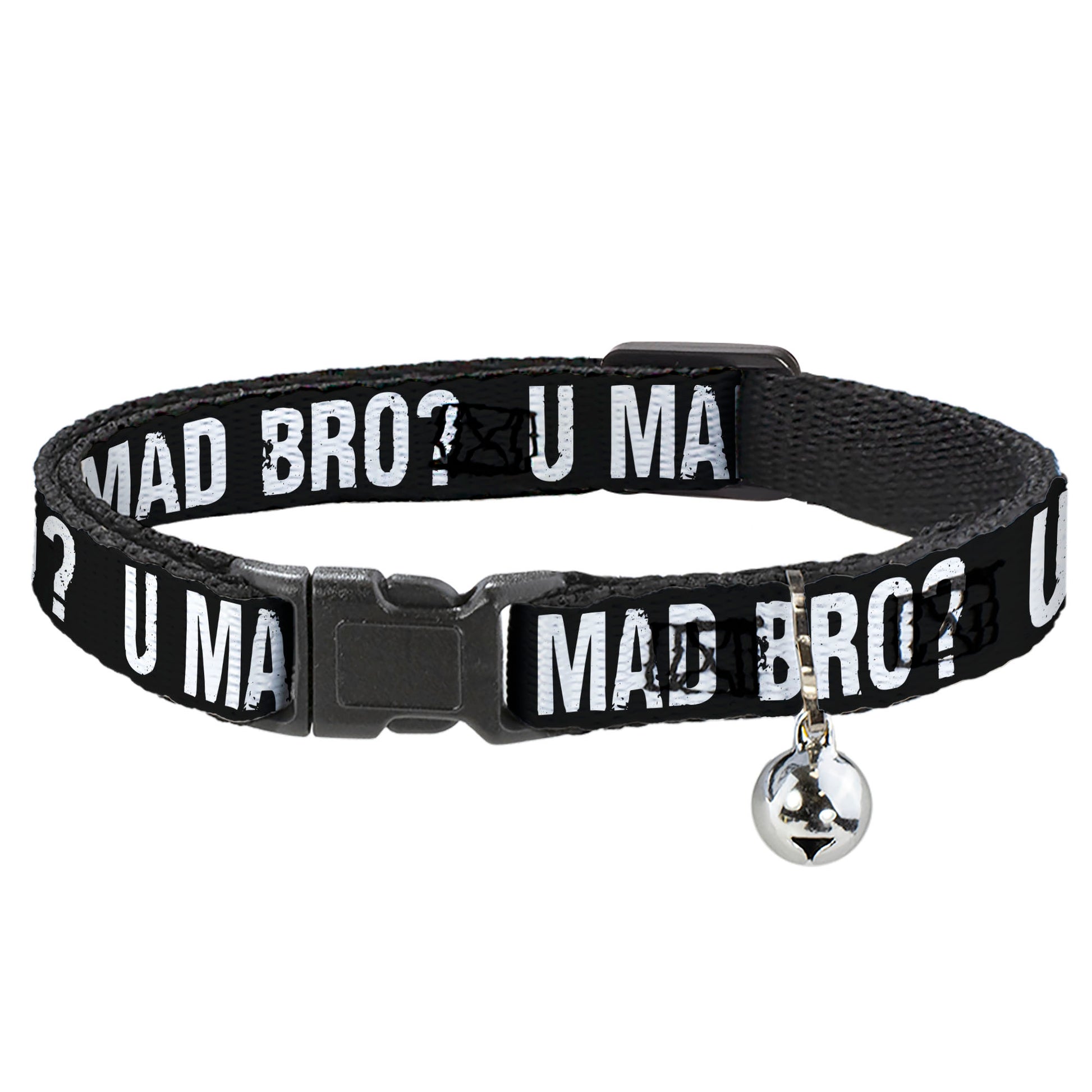 Cat Collar Breakaway - U MAD BRO? Black White Breakaway Cat Collars Buckle-Down