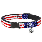 Cat Collar Breakaway - United States Flags Weathered Breakaway Cat Collars Buckle-Down
