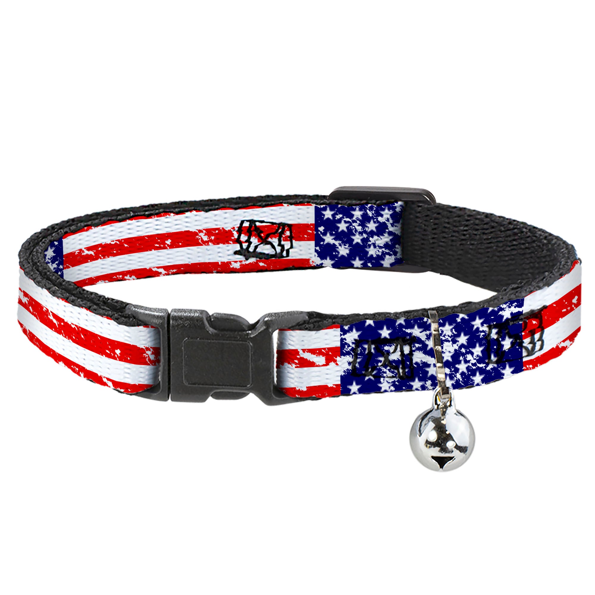 Cat Collar Breakaway - United States Flags Weathered Breakaway Cat Collars Buckle-Down