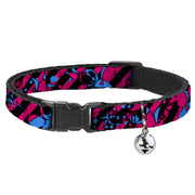 Cat Collar Breakaway - Voodoo Black Pink Blue Breakaway Cat Collars Buckle-Down