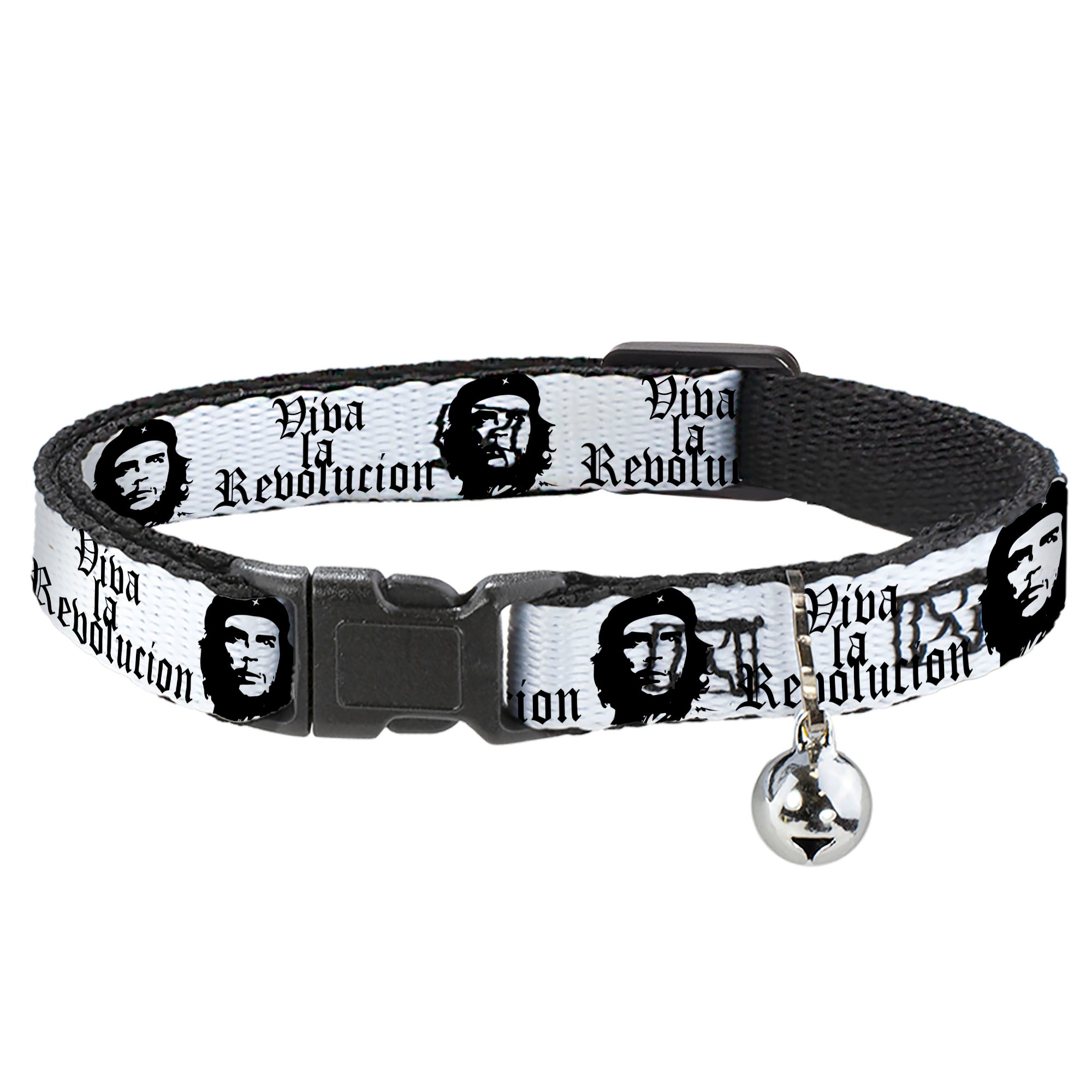 Cat Collar Breakaway - VIVA LA REVOLUCION Che White Black Breakaway Cat Collars Buckle-Down