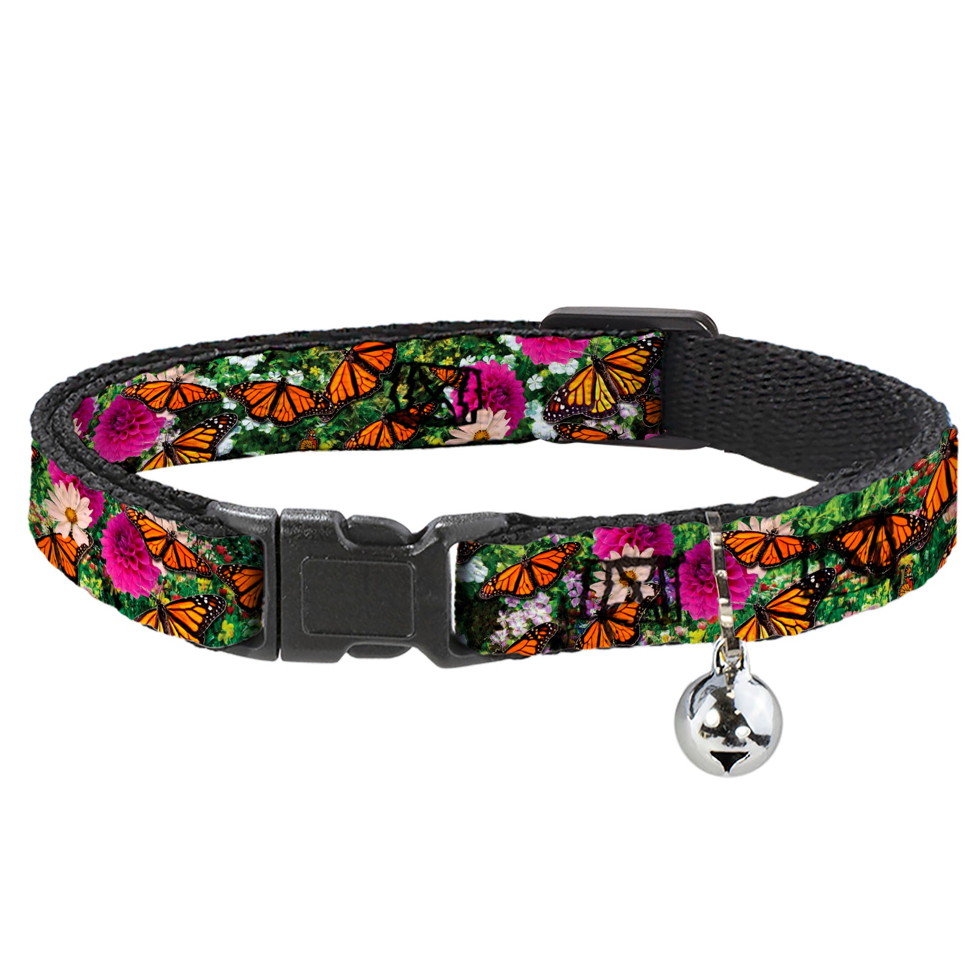 Cat Collar Breakaway - Vivid Monarch Butterfly Garden Breakaway Cat Collars Buckle-Down