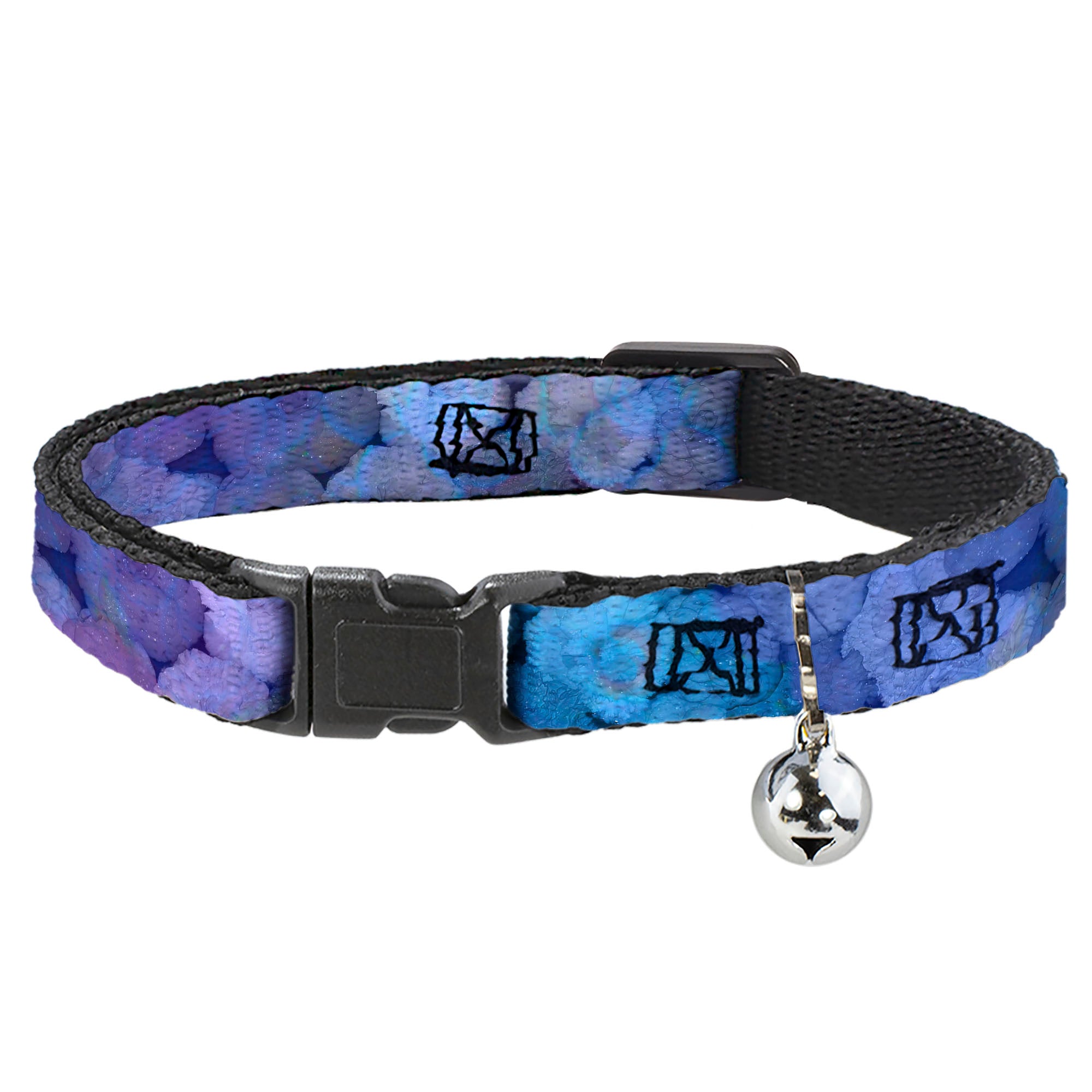 Cat Collar Breakaway - Vivid Floral Collage3 Blues Purples Breakaway Cat Collars Buckle-Down