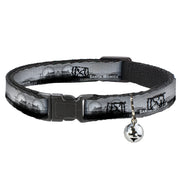 Cat Collar Breakaway - Vivid SANTA MONICA Pier Skyline Grays White Breakaway Cat Collars Buckle-Down
