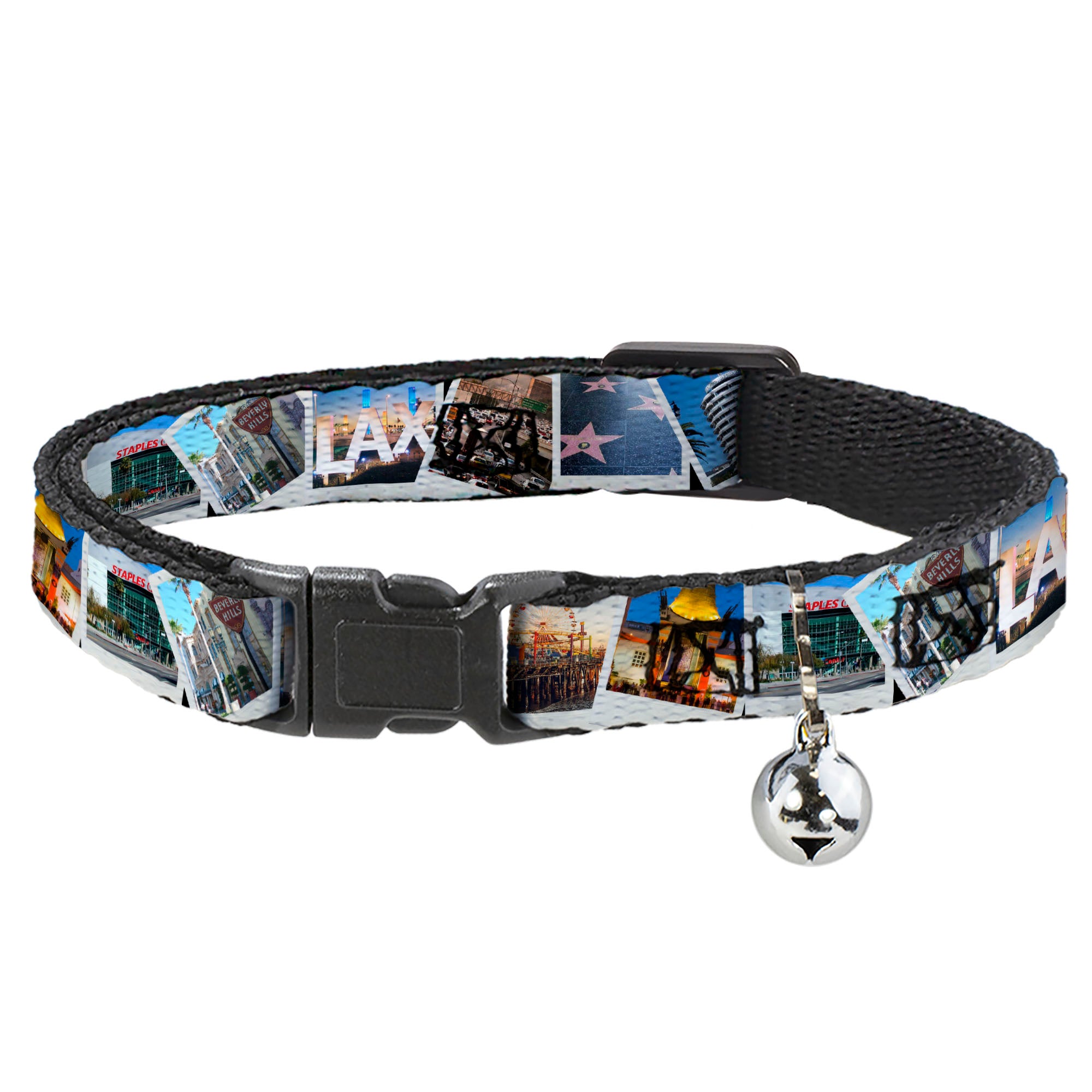 Cat Collar Breakaway - Vivid Los Angeles Snapshots Stacked Breakaway Cat Collars Buckle-Down