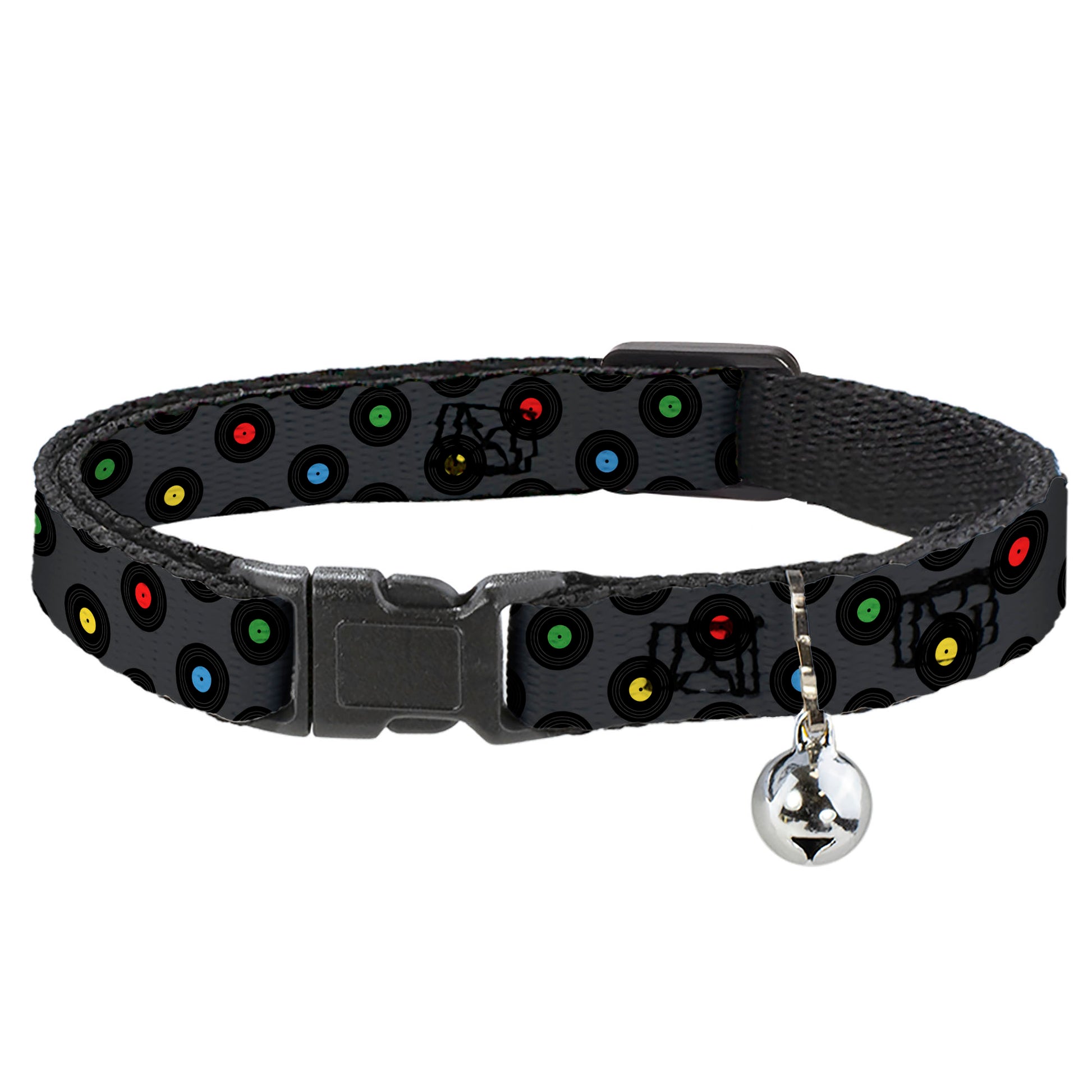 Cat Collar Breakaway - Vinyl Records Gray Black Mutli Color Breakaway Cat Collars Buckle-Down