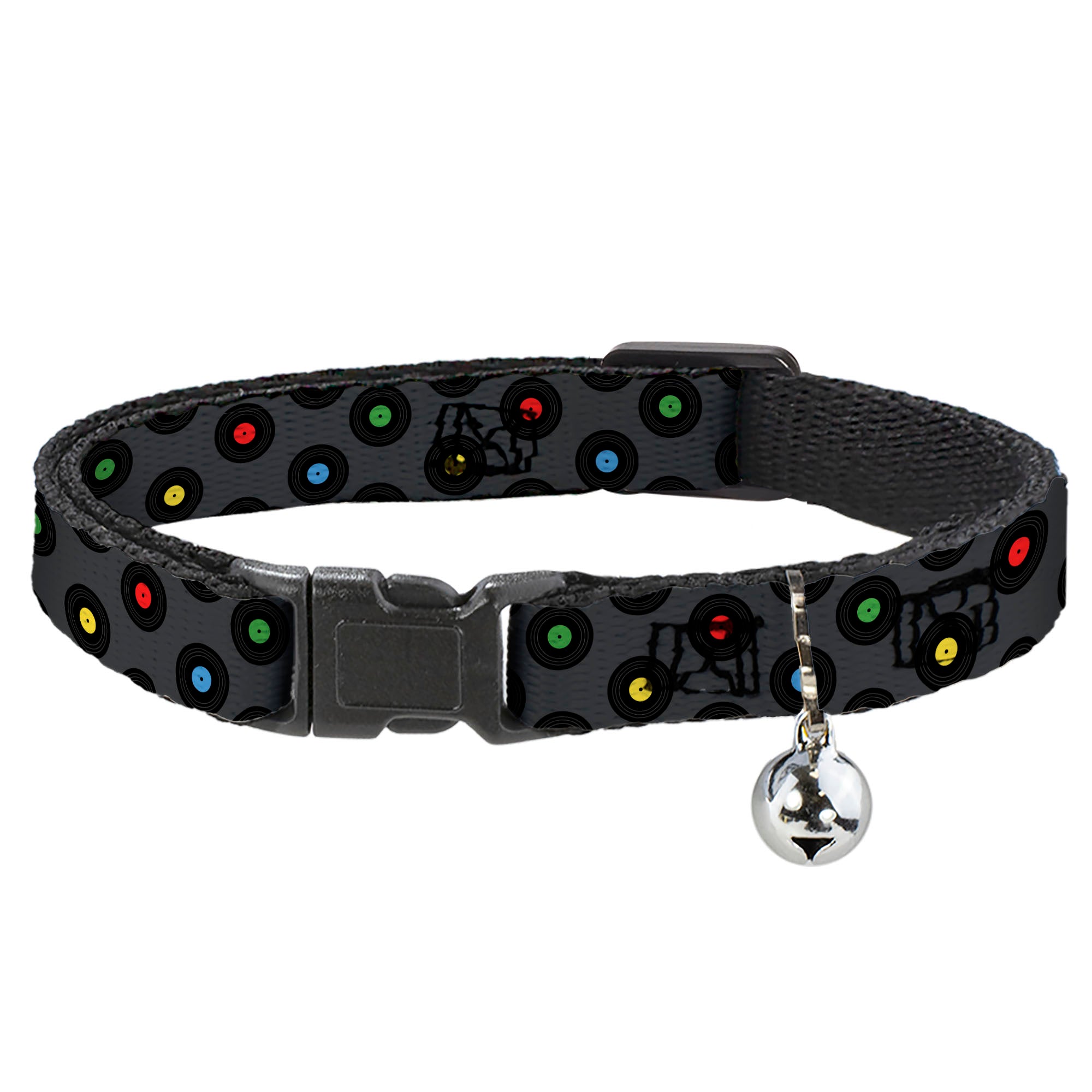 Cat Collar Breakaway - Vinyl Records Gray Black Mutli Color Breakaway Cat Collars Buckle-Down