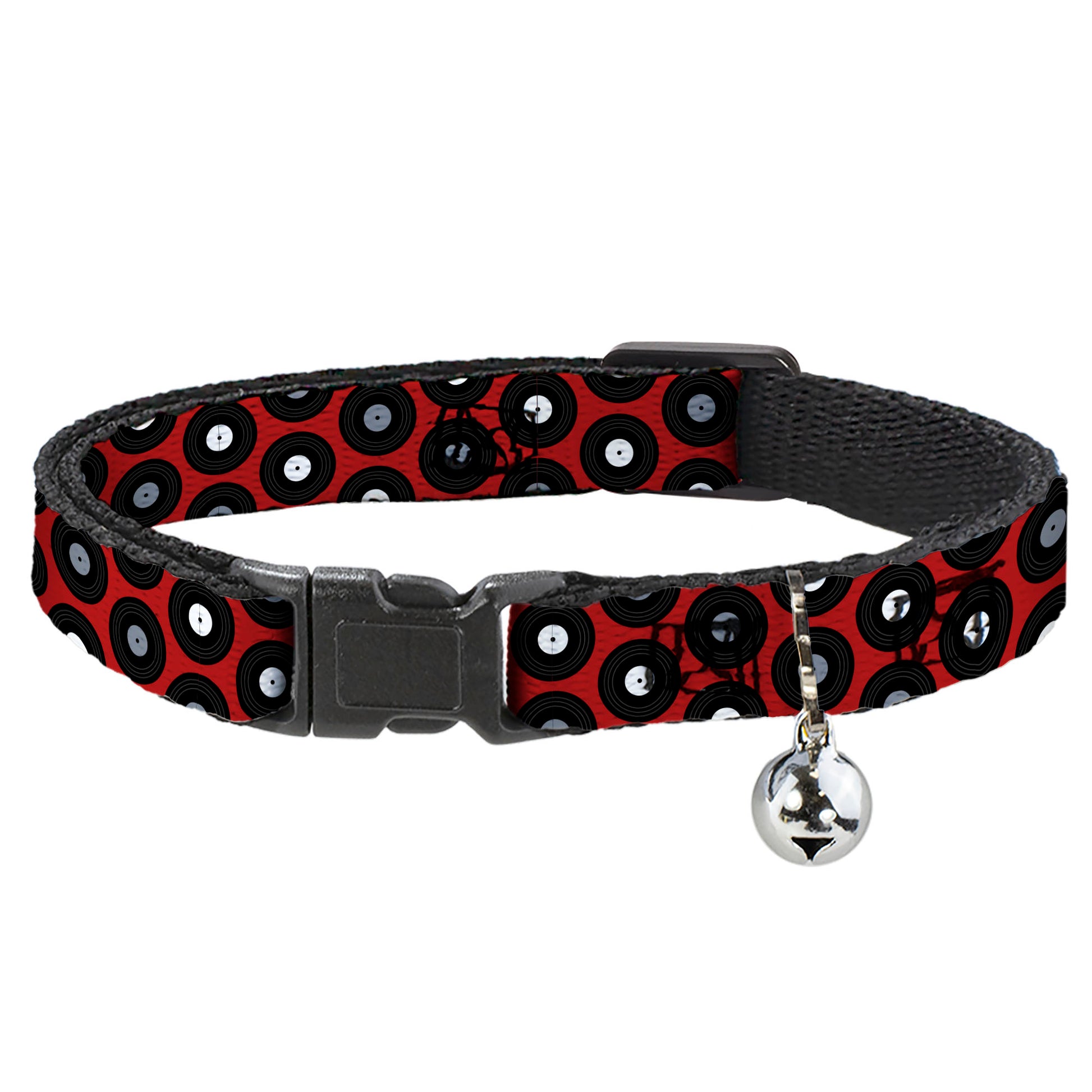 Cat Collar Breakaway - Vinyl Records Red Black Gray White Breakaway Cat Collars Buckle-Down