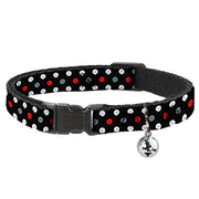 Cat Collar Breakaway - Vinyl Records Stacked Black Gray Red White Breakaway Cat Collars Buckle-Down