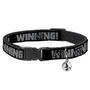 Cat Collar Breakaway - WINNING! Black Gray Breakaway Cat Collars Buckle-Down