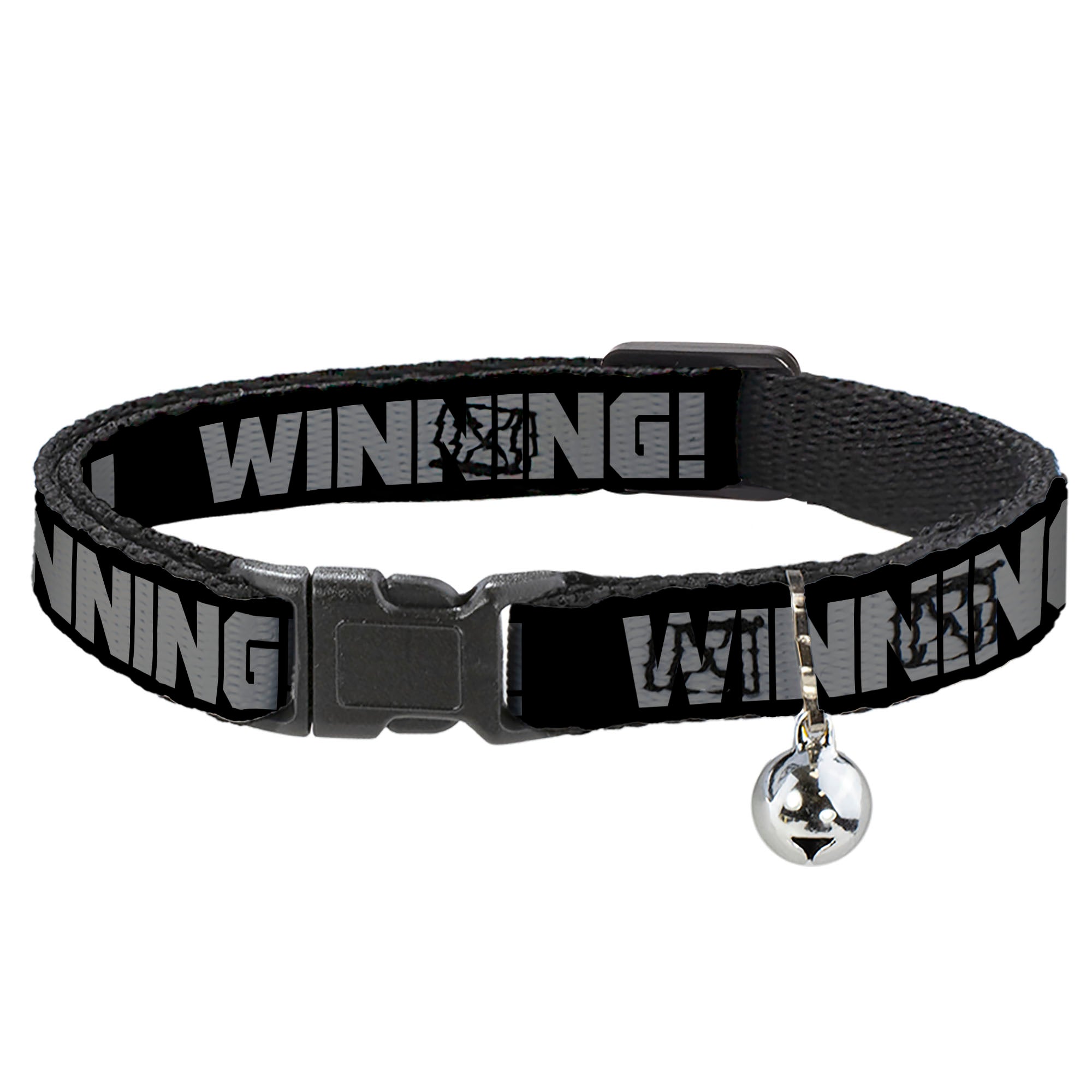 Cat Collar Breakaway - WINNING! Black Gray Breakaway Cat Collars Buckle-Down