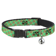 Cat Collar Breakaway - Wire Grid Tan Green Yellow Breakaway Cat Collars Buckle-Down